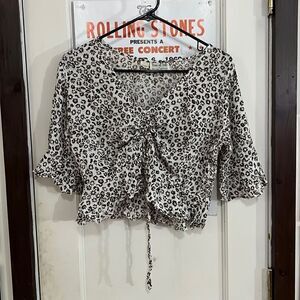 Tree of life tie front blouse